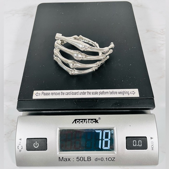 Silver Skeleton Hand Bracelet and Earrings Set - Picture 7 of 7